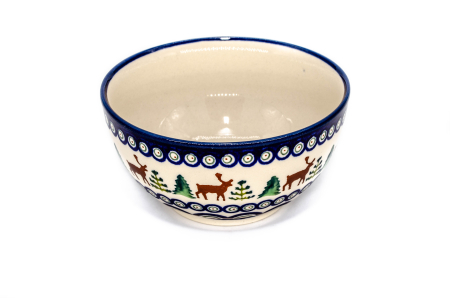 Bol rotund Reindeer, ceramica smaltuita, pictat manual, 14,0 cm, volum 450 ml [1]