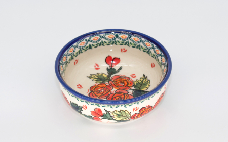 Bol rotund Roses, ceramica smaltuita, pictat manual, 12,6 cm, volum 250 ml [2]
