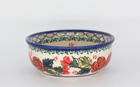 Bol rotund Roses, ceramica smaltuita, pictat manual, 12,6 cm, volum 250 ml [0]