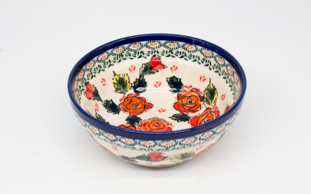Bol rotund Roses, ceramica smaltuita, pictat manual, 14,8 cm, volum 400 ml [2]