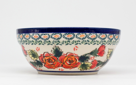 Bol rotund Roses, ceramica smaltuita, pictat manual, 14,8 cm, volum 400 ml [1]