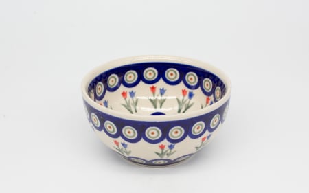 Bol rotund Tulips Pair, ceramica smaltuita, pictat manual, 13,0 cm, volum 400 ml [1]