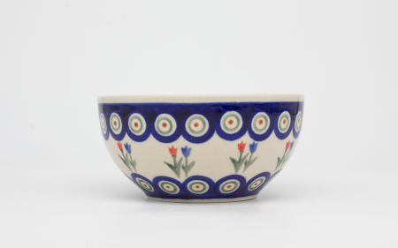 Bol rotund Tulips Pair, ceramica smaltuita, pictat manual, 13,0 cm, volum 400 ml [3]