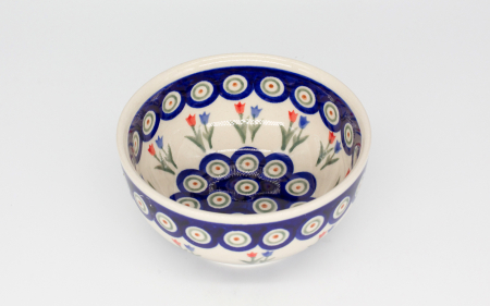 Bol rotund Tulips Pair, ceramica smaltuita, pictat manual, 13,0 cm, volum 400 ml [0]