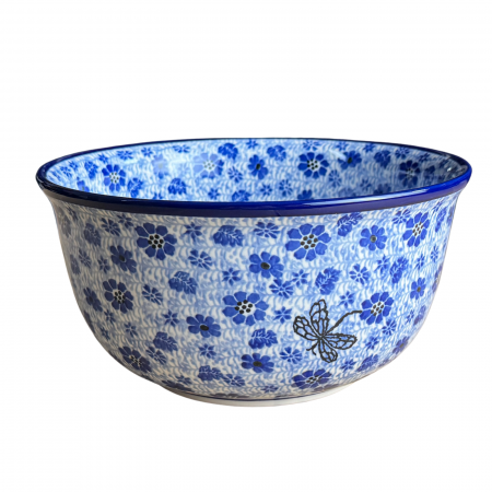 Bol salata Butterfly Dance, ceramica smaltuita, pictat manual, diametru 21,5 cm