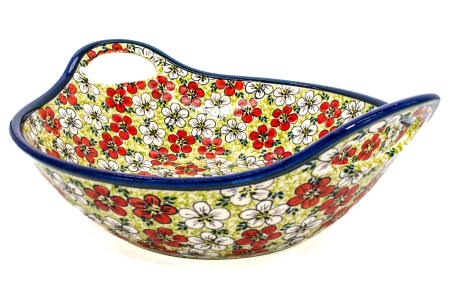 Bol salata cu manere, ceramica smaltuita, pictata manual, 33,4 cm, volum 3,0 L [1]