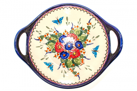 Bol salata cu manere Poppy Fountain, ceramica smaltuita, pictata manual, 33,4 cm, volum 3,0 L [7]