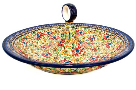 Bol salata Flower Jungle, ceramica smaltuita, pictata manual, 34,5 cm, volum 2,0 L [1]