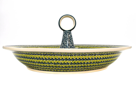 Bol salata Leaf Bed, ceramica smaltuita, pictata manual, 34,5 cm, volum 2,0 L [2]