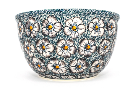 Bol salata rotund, ceramica smaltuita, Floral Beauty, pictat manual, 26,3 cm, volum 4,5 L [1]