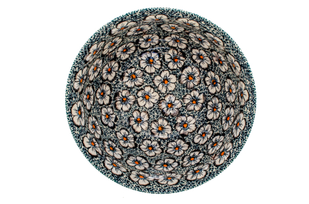 Bol salata rotund, ceramica smaltuita, Floral Beauty, pictat manual, 26,3 cm, volum 4,5 L [2]