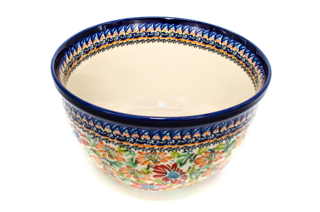 Bol salata, rotund, Flower Jungle, ceramica smaltuita, pictat manual, 20,5 cm, volum 2,25L [2]