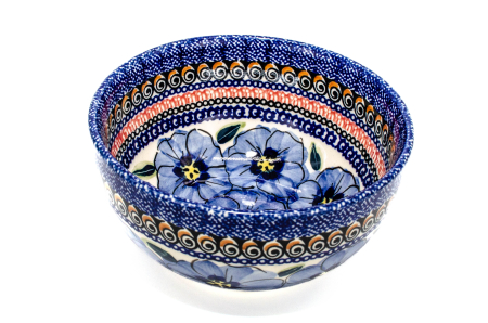 Bol supa, rotund Hibiscus Drops, ceramica smaltuita, pictat manual, 15,5 cm, volum 700 ml [0]