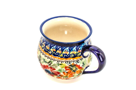 Cana cafea, ceai, vin fiert Flower Jungle in forma de "balon", ceramica smaltuita, pictata manual, 220 ml [2]