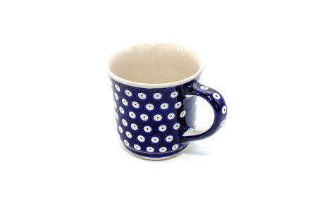Cana ceramica smaltuita pentru cafea/ceai/vin fiert Blue Eyes, pictata manual, 380 ml [2]