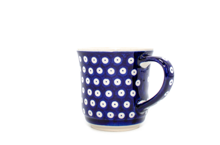 Cana ceramica smaltuita pentru cafea/ceai/vin fiert Blue Eyes, pictata manual, 380 ml [1]