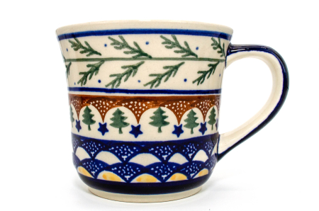 Cana ceramica smaltuita pentru cafea/ceai/vin fiert Festive Season, pictata manual, 500 ml