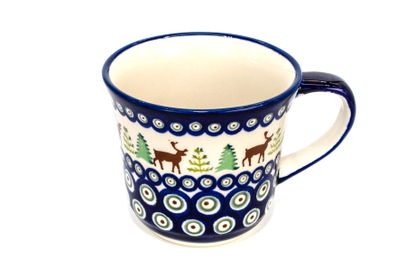 Cana ceramica smaltuita pentru cafea/ceai/vin fiert Reindeer, pictata manual, 500 ml [2]