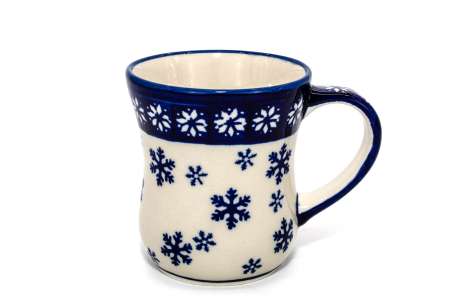 Cana ceramica smaltuita pentru cafea/ceai/vin fiert Snowflakes, pictata manual, 250 ml [4]