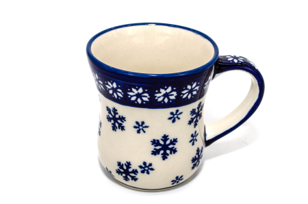 Cana ceramica smaltuita pentru cafea/ceai/vin fiert Snowflakes, pictata manual, 250 ml [1]