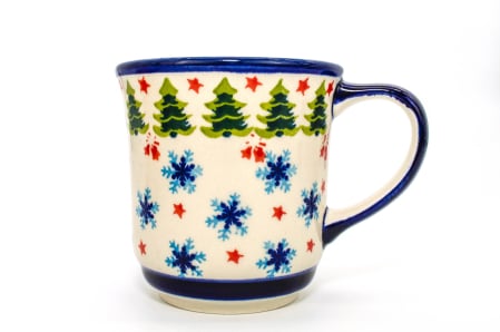 Colectiile Seasons - Cana ceramica smaltuita pentru cafea/ceai/vin fiert Winterland, pictata manual, 380 ml