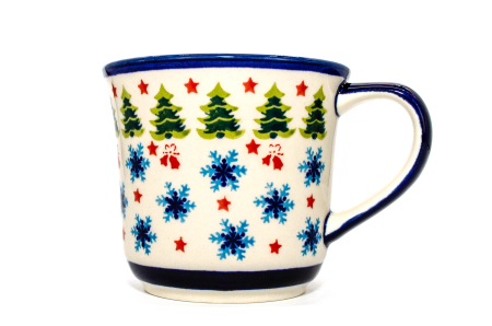 Cana ceramica smaltuita pentru cafea/ceai/vin fiert Winterland, pictata manual, 500 ml