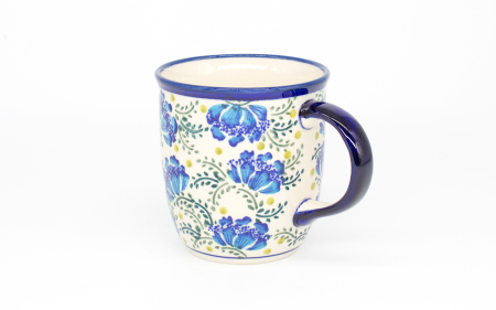 Cana ceramica smaltuita pentru ceai / cafea / vin fiert Blue and Green, pictata manual,  350 ml [1]