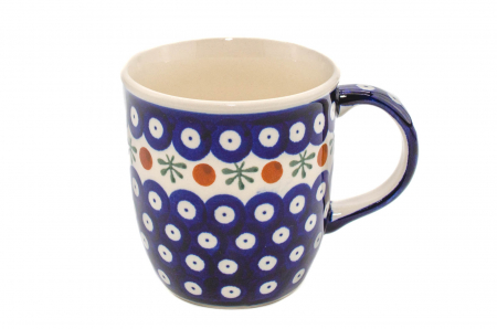 Cana ceramica smaltuita pentru ceai / cafea / vin fiert Blue Eyes Festive, pictata manual, 350 ml [2]
