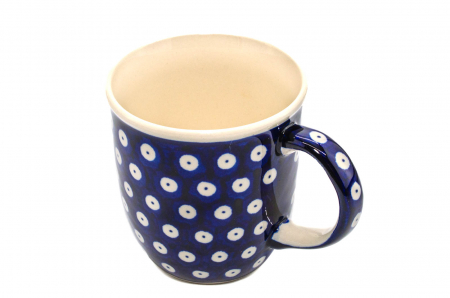 Cana ceramica smaltuita pentru ceai / cafea / vin fiert Blue Eyes, pictata manual, 350 ml [4]