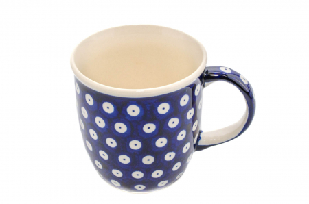 Cana ceramica smaltuita pentru ceai / cafea / vin fiert Blue Eyes, pictata manual, 350 ml [5]