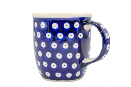 Cana ceramica smaltuita pentru ceai / cafea / vin fiert Blue Eyes, pictata manual, 350 ml [1]
