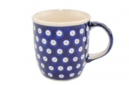 Cana ceramica smaltuita pentru ceai / cafea / vin fiert Blue Eyes, pictata manual, 350 ml [3]