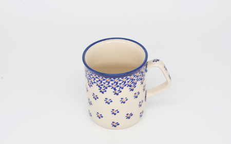 Cana ceramica smaltuita pentru ceai / cafea / vin fiert Blue Field, pictata manual, 250 ml [2]