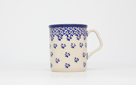 Cana ceramica smaltuita pentru ceai / cafea / vin fiert Blue Field, pictata manual, 250 ml [3]