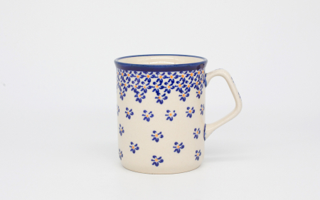 Cana ceramica smaltuita pentru ceai / cafea / vin fiert Blue Field, pictata manual, 250 ml [0]