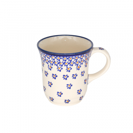 Cana ceramica smaltuita pentru ceai / cafea / vin fiert Blue Field, pictata manual, 300 ml [1]