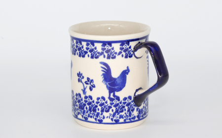 Cana ceramica smaltuita pentru ceai / cafea / vin fiert Country Rooster, pictata manual, 250 ml [0]