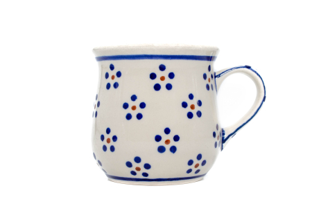 Cana ceramica smaltuita pentru ceai / cafea / vin fiert Daisy Dots, in forma de "balon", pictata manual, 250 ml [0]