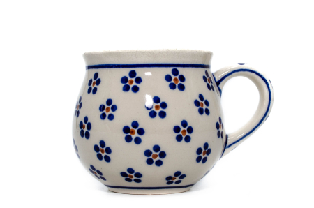 Cana ceramica smaltuita pentru ceai / cafea / vin fiert Daisy Field, in forma de "balon", pictata manual, 220ml [0]