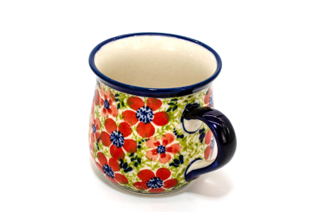 Cana ceramica smaltuita pentru ceai / cafea / vin fiert Fire Poppies, in forma de "balon", pictata manual, 250 ml [3]