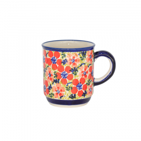 Colectia Fire Poppies - Cana ceramica smaltuita pentru ceai / cafea / vin fiert Fire Poppies, pictata manual, 250 ml