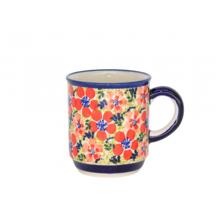 Cana ceramica smaltuita pentru ceai / cafea / vin fiert Fire Poppies, pictata manual, 250 ml [2]