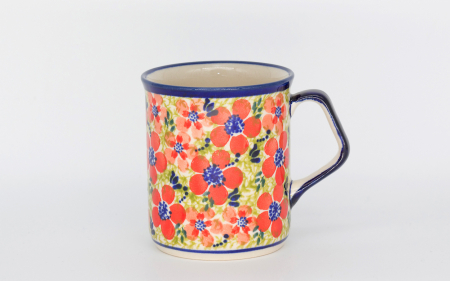 Cana ceramica smaltuita pentru ceai / cafea / vin fiert Fire Poppies, pictata manual, 250 ml [0]