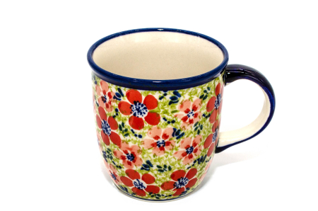 Cana ceramica smaltuita pentru ceai / cafea / vin fiert Fire Poppies, pictata manual, 350 ml [1]