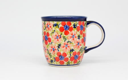 Cana ceramica smaltuita pentru ceai / cafea / vin fiert Fire Poppies, pictata manual, 350 ml [0]