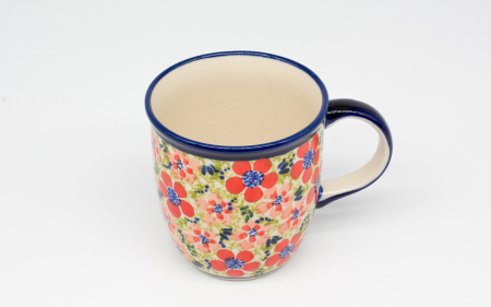 Cana ceramica smaltuita pentru ceai / cafea / vin fiert Fire Poppies, pictata manual, 350 ml [1]