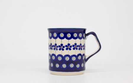 Cana ceramica smaltuita pentru ceai / cafea / vin fiert Floral Peacock, pictata manual, 250 ml [0]