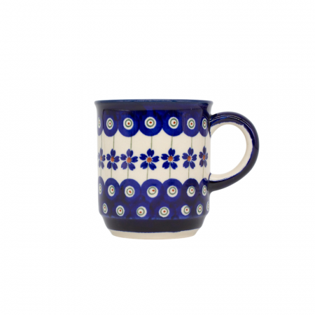 Cana ceramica smaltuita pentru ceai / cafea / vin fiert Floral Peacock, pictata manual, 250 ml [0]