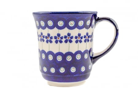 Cani ceramica - Cana ceramica smaltuita pentru ceai / cafea / vin fiert Floral Peacock, pictata manual, 300 ml