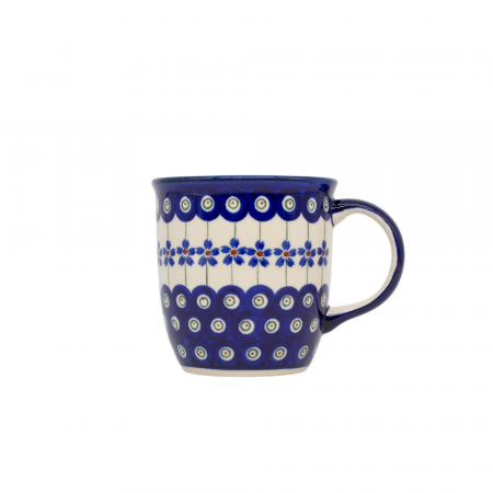 Cana ceramica smaltuita pentru ceai / cafea / vin fiert Floral Peacock, pictata manual, 350 ml [0]